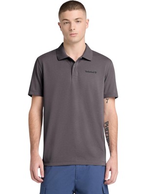 TB0A679BW081 Timberland Quıck-Dry Short Sleeve Polo Erkek T-Shirt Gri