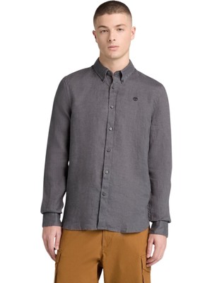 TB0A2DC3W081 Timberland Mıll Brook Linen Shirt Erkek G&amp;ouml;mlek Gri