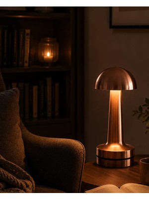 Hsc Bilişim Dokunmatik Mantar Gece Lambası Bronz LED Masa Aydınlatması
