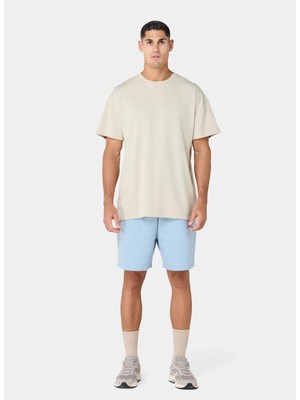 Squatwolf MT052090309 Foundation Oversized Te Bej Bisiklet Yaka Normal Fit Düz Erkek T-Shirt