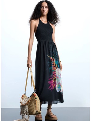 Desigual Siyah Kadın Standart Fit Elbise 26SWVW66