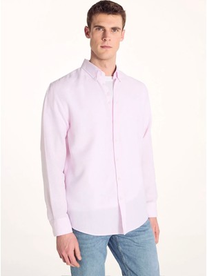 Ted Baker Pembe Erkek Düğmeli Comfort Fit Oxford Gömlek TBMRSH2060
