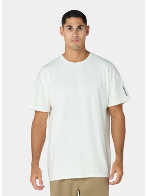 Squatwolf MT052090223 Foundation Oversized Te Beyaz Bisiklet Yaka Normal Fit Düz Erkek T-Shirt