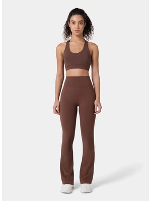 Squatwolf WL051671163 High Rise Flared Pants Kahverengi Kadın Sweatpant