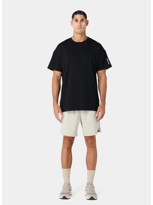 Squatwolf MT052090001 Foundation Oversized Te Siyah Bisiklet Yaka Normal Fit Düz Erkek T-Shirt