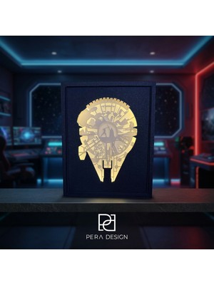 3Dlab Three-Dimensional Systems Star Wars Shadow-Gölge Dekoratif Kitaplık LED Box-Kutu Masa Lambası
