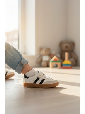 Enoch Çocuk Bebek Cırt Cırtlı Süet Burun Takviyeli Ortopedik Kauçuk Taban Sneakers Spor Ayakkabı