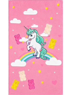 Haribo Pembe Kız Çocuk Desenli Plaj Havlusu S26U3SWPH579