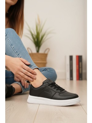 Enoch Kadın Havalandırma Delikli Geometrik Dikişli Ortopedik Kontrast Taban Sneakers Spor Ayakkabı