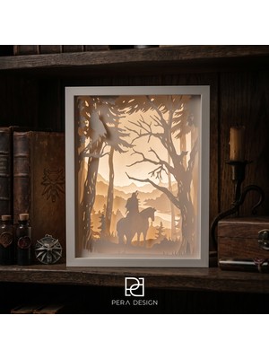 3Dlab Three-Dimensional Systems The Witcher Shadow-Gölge Dekoratif Kitaplık LED Box-Kutu Masa Lambası