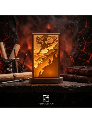 3Dlab Three-Dimensional Systems Lord Of The Rings Mordor Shadow-Gölge Dekoratif Kitaplık LED Box-Kutu Masa Lambası