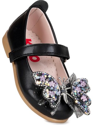 Kiko Kids  Fly Cırtlı Kelebek Aksesuarlı Kız Bebek / Çocuk Babet Ayakkabı