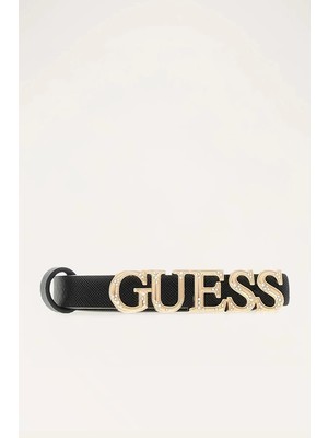Guess Ayarlanamaz ve Tek Taraflı Baskılı Kemer H15 Kadın Siyah Kemer BW9338P6215-BLA
