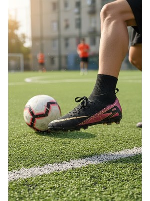 Enoch Bilek Çoraplı Grafik Baskılı Dişli Taban Ortopedik Krampon Futbol Ayakkabısı