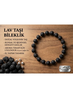 Belirtilmemiş Lav Taşı Doğal Taş Bileklik – Doğanın Enerjisi ve Aromaterapi Keyfi