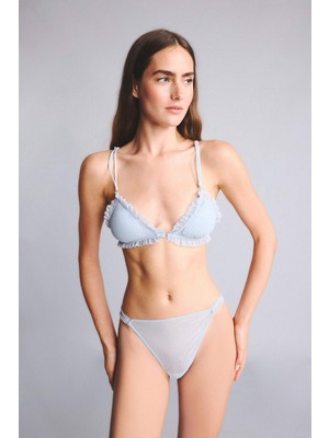 DeFacto Tül Puantiyeli Slip Açık Mavi Külot H5241AX26SP