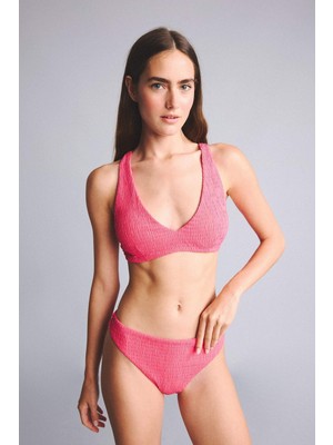 DeFacto Regular Fit Kırışık Dokulu Fuşya Bikini Alt G5349AX26SM