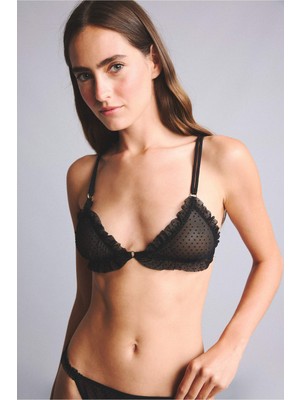 DeFacto Tül Kapsız Pedsiz Balensiz Siyah Bralet H5239AX26SP