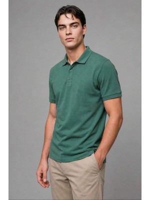 DeFacto Regular Fit Kısa Kollu Yeşil Polo Tişört H8944AX26HS