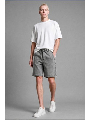 DeFacto Relax Fit Açık Gri Jean Bermuda Şort I1969AX26HS