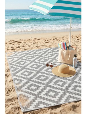 Dekozer Esterilla Katlanabilir Hasır Kilim Mat | Çift Taraflı-Plaj-Piknik-Kamp-Bahçe-Balkon-Teras-Karavan