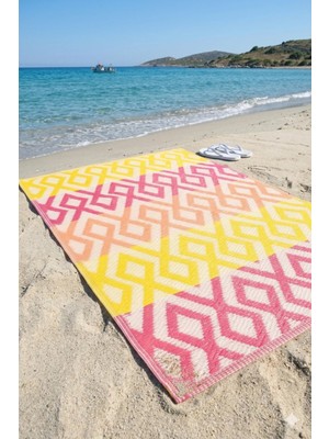 Dekozer Esterilla Katlanabilir Hasır Kilim Mat | Çift Taraflı-Plaj-Piknik-Kamp-Bahçe-Balkon-Teras-Karavan