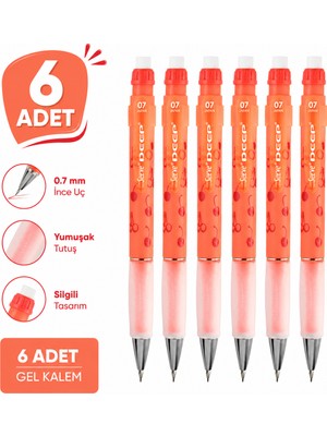 Serve Versatil Kalem Deep 0.7 mm Meyve Temalı 6'lı Paket