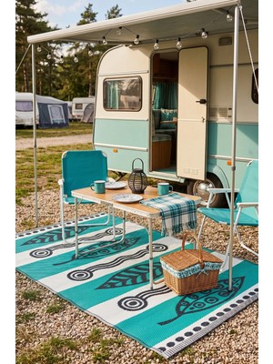 Dekozer Esterilla Katlanabilir Hasır Kilim Mat | Çift Taraflı-Plaj-Piknik-Kamp-Bahçe-Balkon-Teras-Karavan