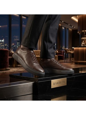 By Barretti Kahverengi Floeter Deri Siyah Taban Sneakers