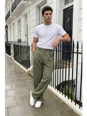 Livio Ferri Salto Double Kumaş Pileli Erkek Baggy Pantolon Bol Paça Pantolon