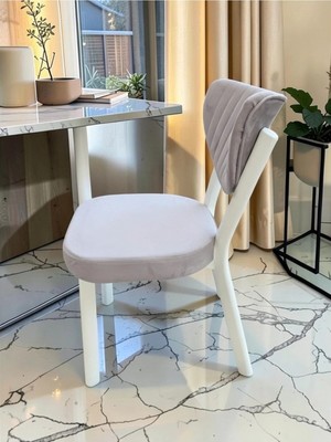 Msy Home Alva 6 Adet Yemek ve Mutfak Sandalyesi Baby Face Kumaş Beyaz Iskelet Modern ve Şık