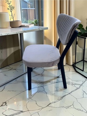 Msy Home Alva 6 Adet Yemek ve Mutfak Sandalyesi Baby Face Kumaş Siyah Iskelet Modern ve Şık
