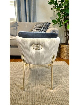 Msy Home 4 Kişilik Aura Gold Serisi Puffy Kumaş Modern Sandalye