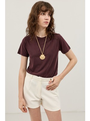 Antioch Mürdüm Modal Karışımlı T-Shirt