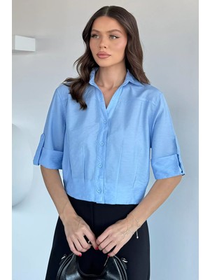Gülseli Kadın Bel Lastikli Gömlek P-00022036