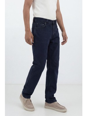 Antioch Mavi Siyah Tapered Fit Erkek Jean