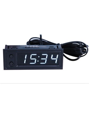 AEK-TECH Dijital Termometre Voltmetre ve Saat Komponent LED 22MM Beyaz