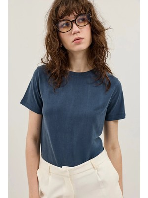 Antioch Lacivert Modal Karışımlı T-Shirt