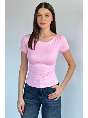 Gülseli Kadın Kayık Yaka Likralı Bluz P-00022031