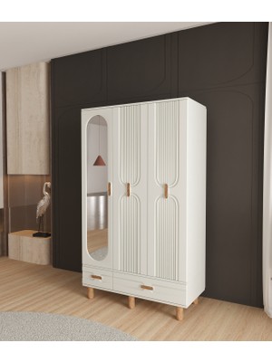 T&B Venüs 3 Kapaklı Çekmeceli Gardırop - Tamamı Mdf