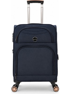 Fossil Unisex Kumaş Kabin Boy Ultra Hafif Şifreli Körüklü Kendi Etrafında Dönebilen Valiz 010-03