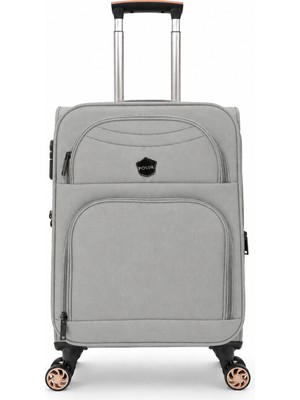 Fossil Unisex Kumaş Kabin Boy Ultra Hafif Şifreli Körüklü Kendi Etrafında Dönebilen Valiz 010-03