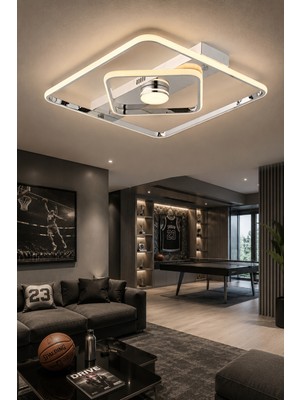 Esslight Perla 45 cm Plafonyer LED Avize 3 Renk Işık Modlu (Beyaz / Sarı / Gün Işığı)