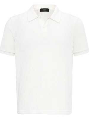 Antioch Beyaz Slim Fit Polo Yaka Erkek T-Shirt
