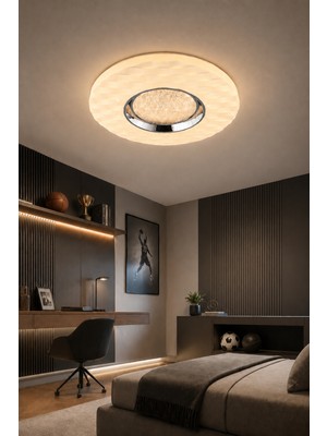 Esslight Ritim 50 cm LED Plafonyer Avize 3 Renk Işık Modlu (Beyaz / Sarı / Gün Işığı)