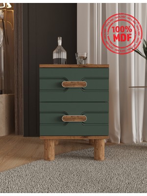 T&B Venüs 2 Çekmeceli Komodin - Tamamı Mdf