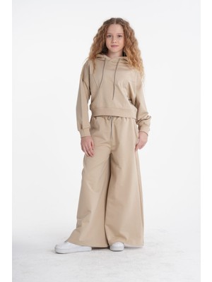 Haykids Kız Çocuk & Genç Kız Trend Bol Paça Kapüşonlu Ikili Eşofman Takımı
