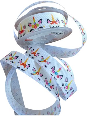 Hobiceyiz Ulutaş Beyaz Unicorn Grogren Kurdele 2.5 Cm, 20 Metre