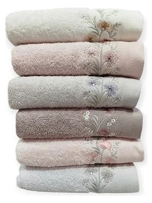 Şıkel 6'lı Paket Cotton Havlu 50*90CM Elit Nakışlı Başak 2