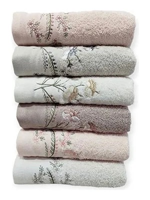 Şıkel 6'lı Paket Cotton Havlu 50*90CM Elit Nakışlı Petunya